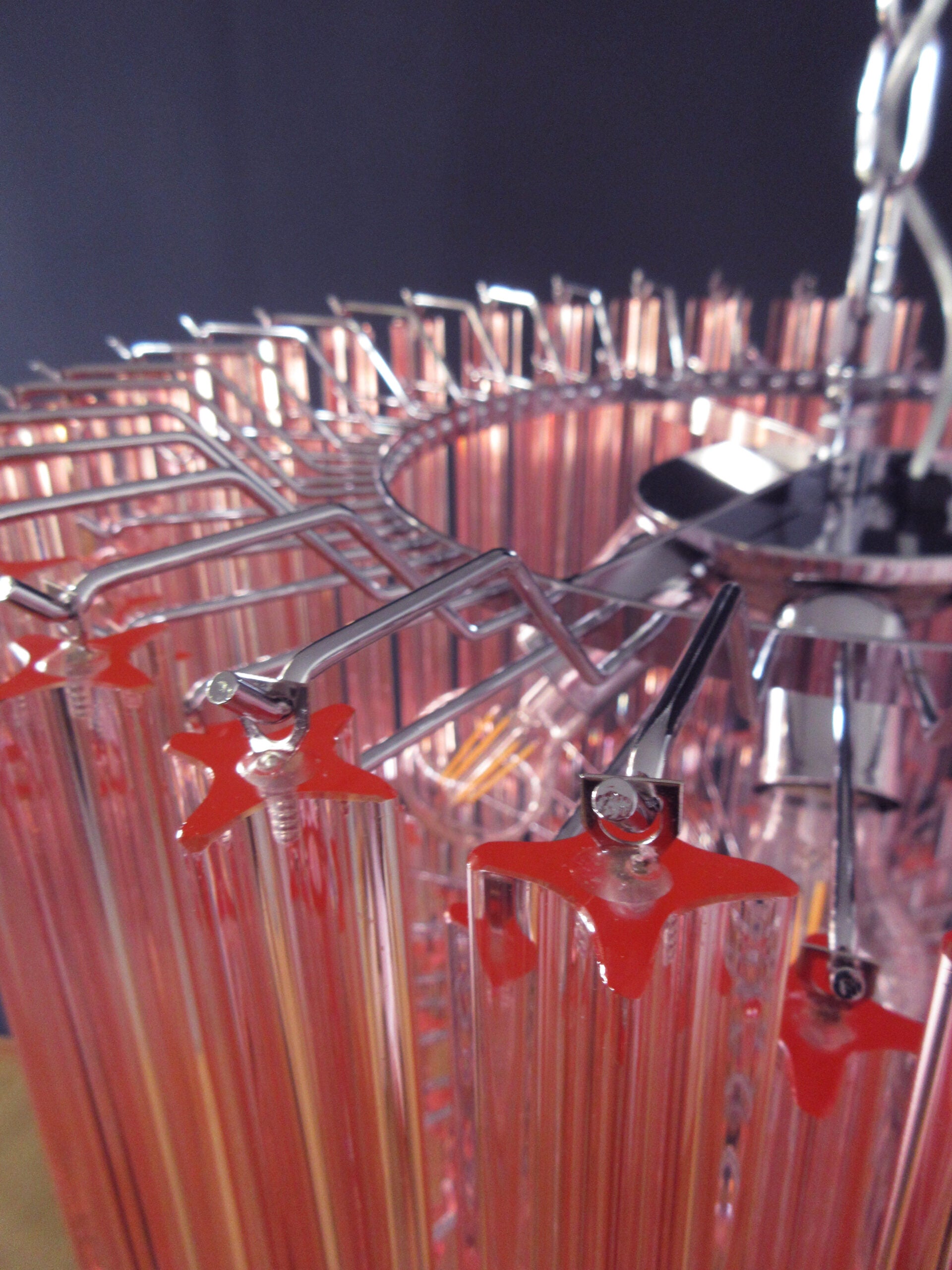 Murano Chandelier – 163 Pink Prism Glass – detail 6 – Murano Classics