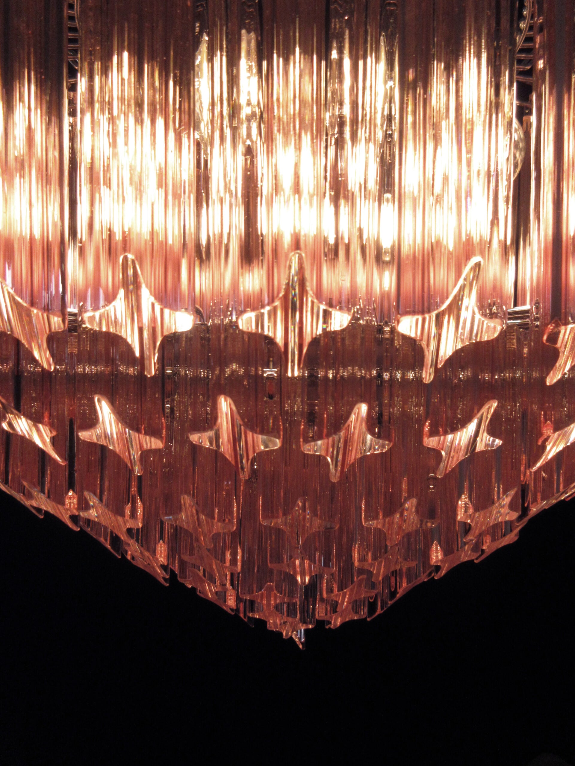 Murano Chandelier – 163 Pink Prism Glass – detail 5 – Murano Classics