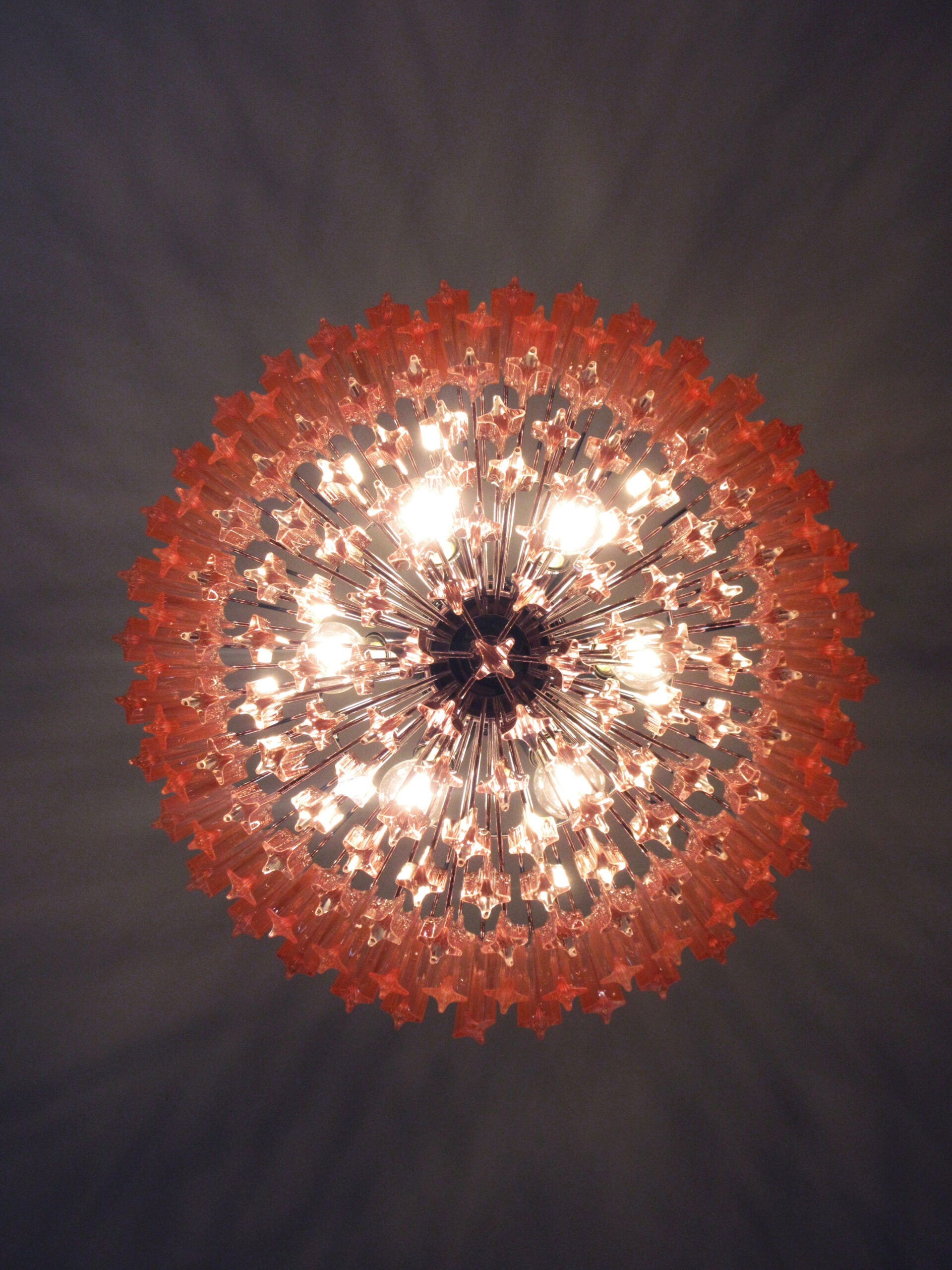 Murano Chandelier – 163 Pink Prism Glass – detail 9 – Murano Classics