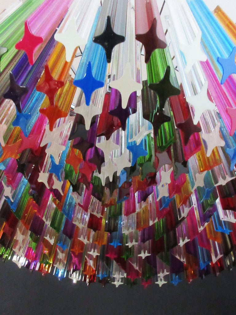 Murano Chandelier – 265 Multicoloured Prism Glass – detail 4 – Murano Classics