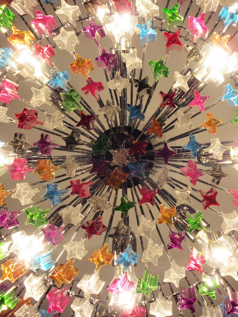 Murano Chandelier – 265 Multicoloured Prism Glass – detail 7 – Murano Classics