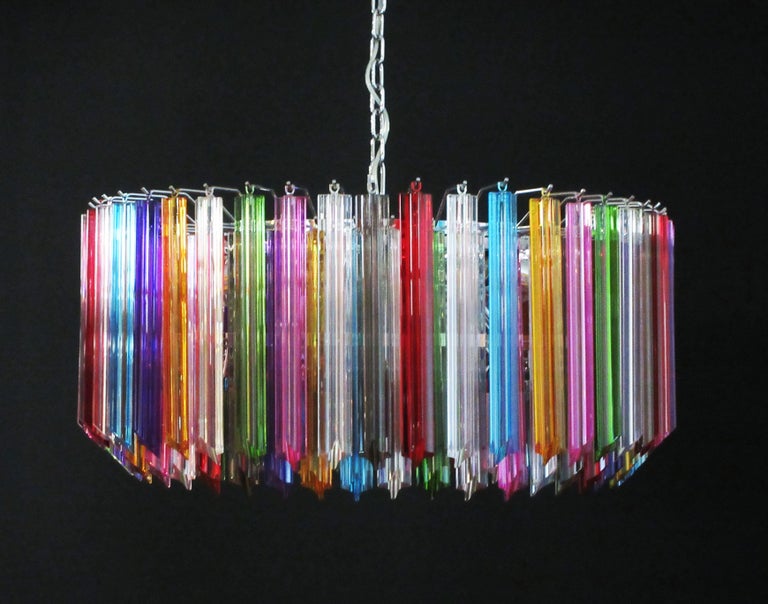 Murano Chandelier – 265 Multicoloured Prism Glass – detail 2 – Murano Classics