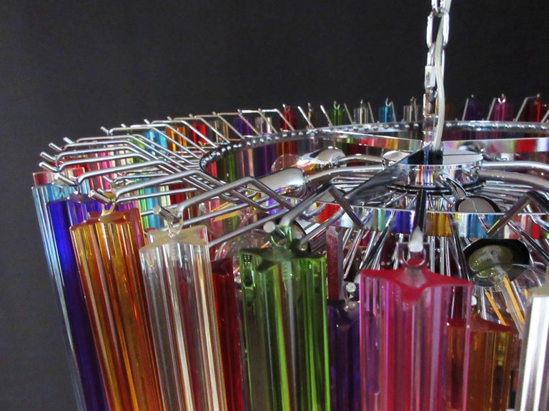 Murano Chandelier – 265 Multicoloured Prism Glass – detail 8 – Murano Classics