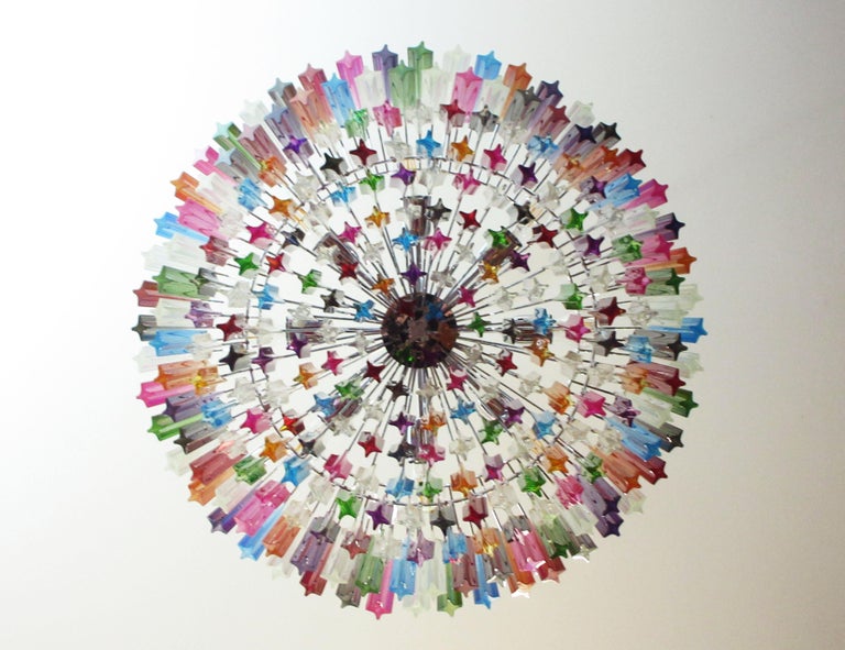 Murano Chandelier – 265 Multicoloured Prism Glass – detail 1 – Murano Classics