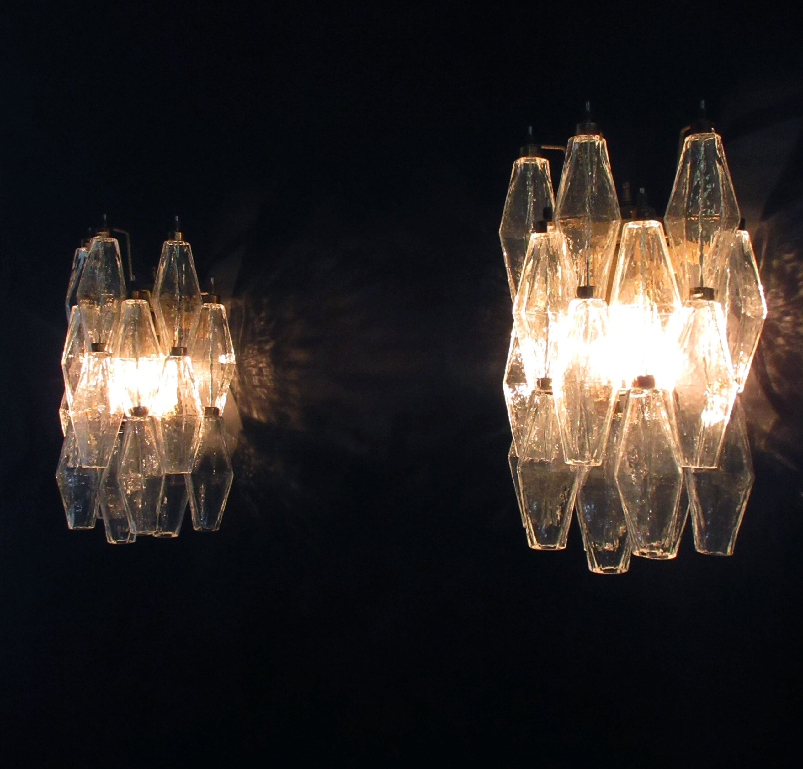 Murano Wandlamp – 16 Helder Poliedriglas – Set van 2 – detail 6 – Murano Classics
