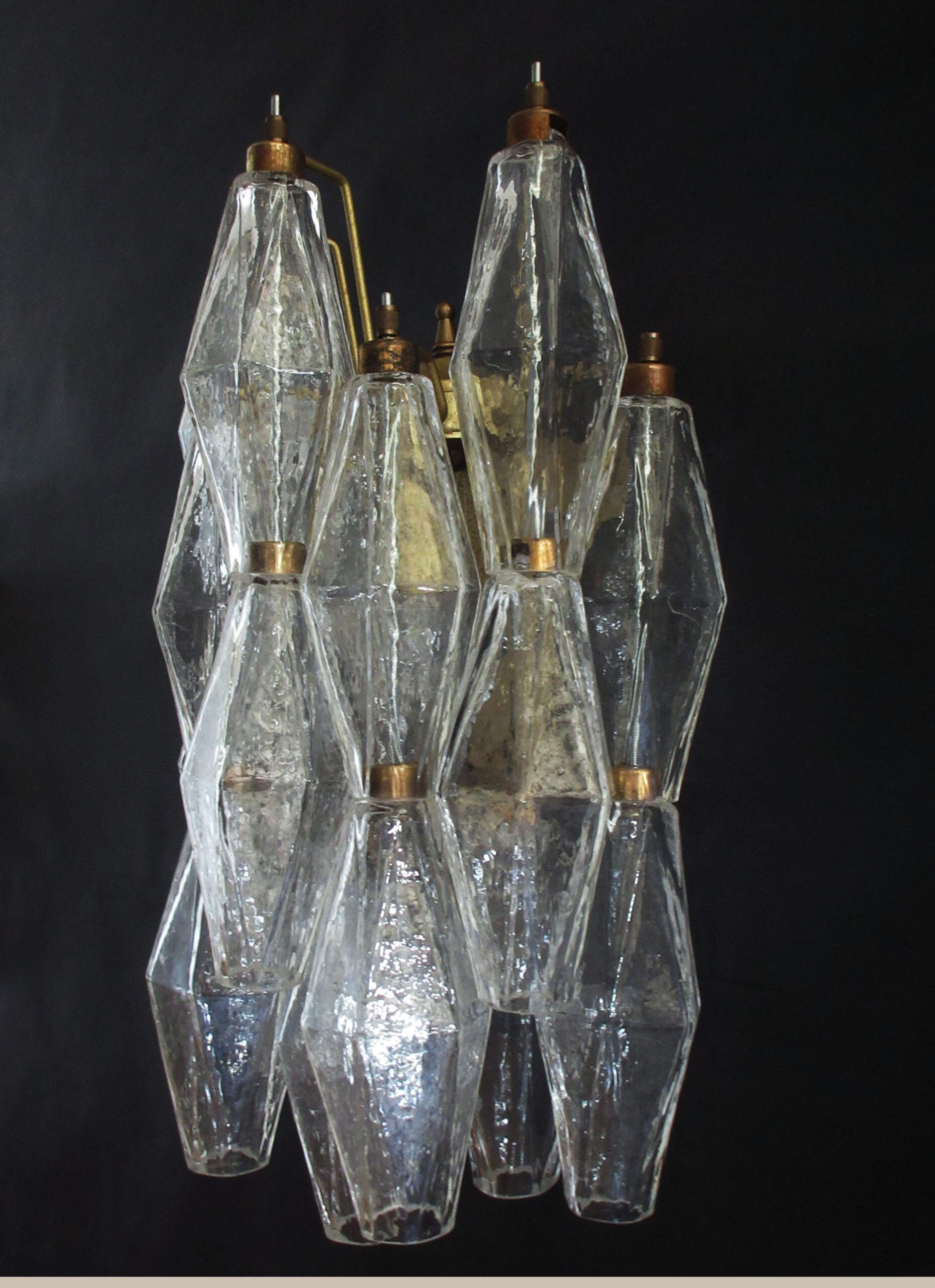 Murano Wandlamp – 16 Helder Poliedriglas – Set van 2 – detail 3 – Murano Classics