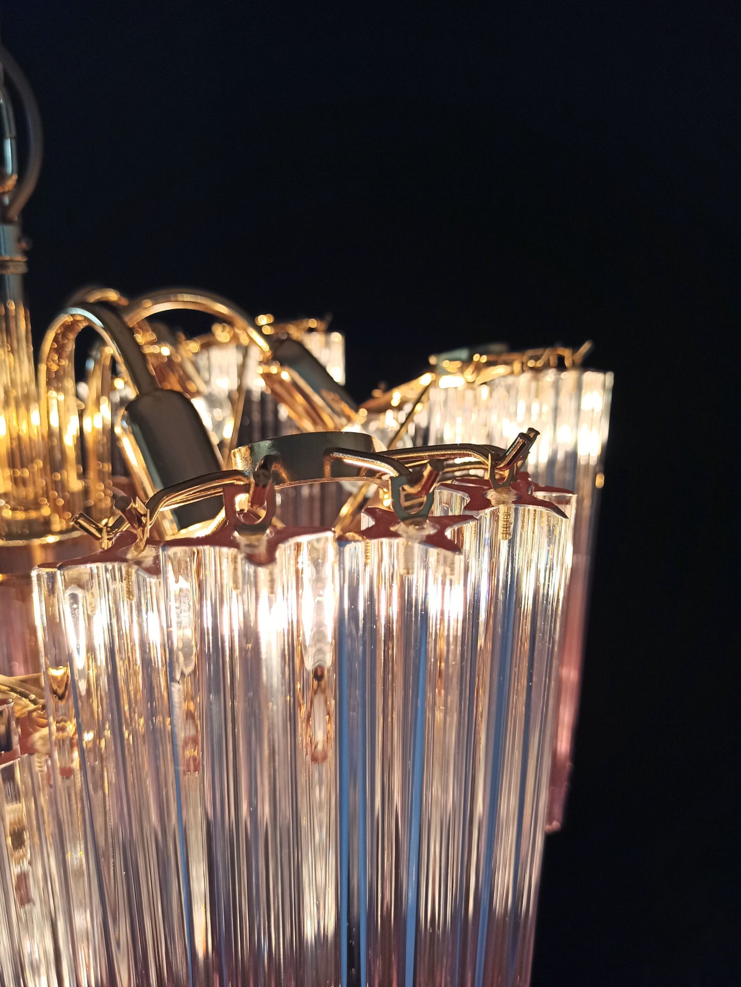 Murano Chandelier | 114 Gradual Pink Prism Glass