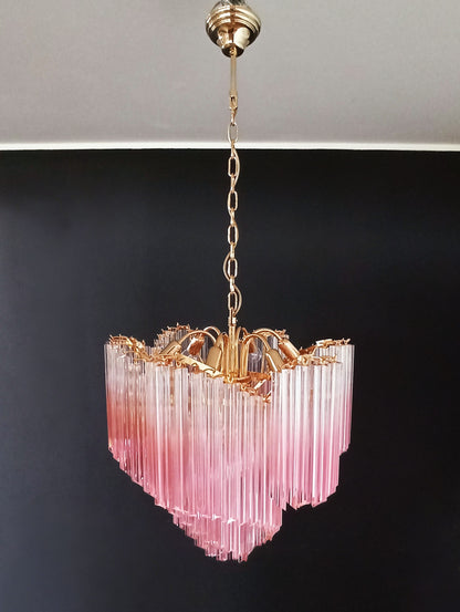 Murano Chandelier | 114 Gradual Pink Prism Glass