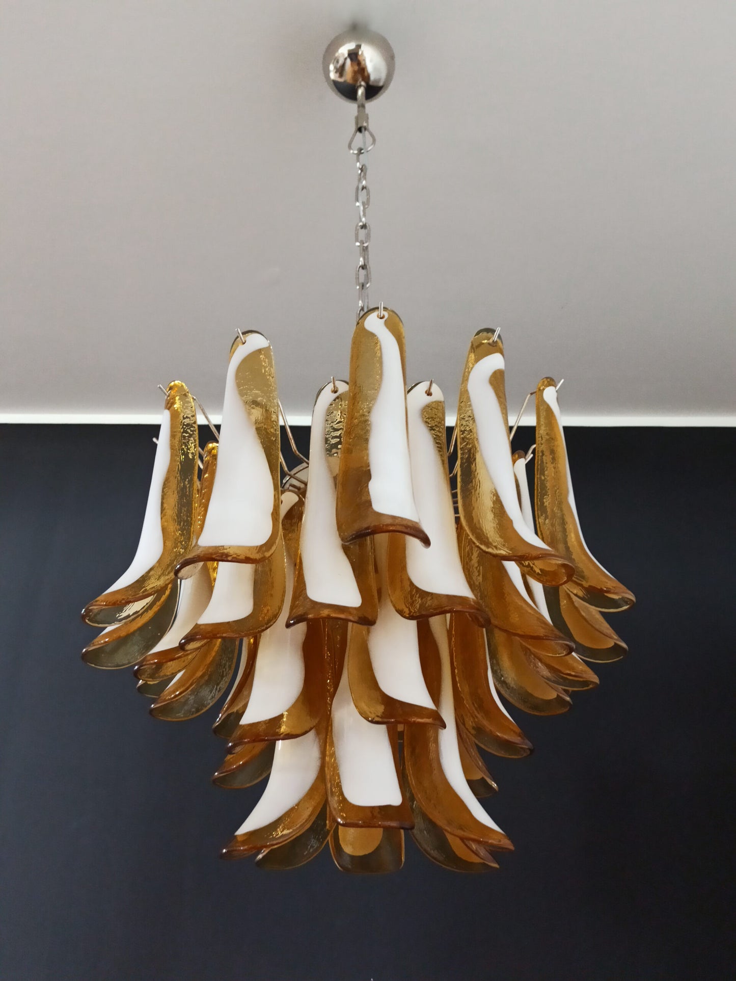 Murano Chandelier | 36 Yellow Cone Leaf Glasses