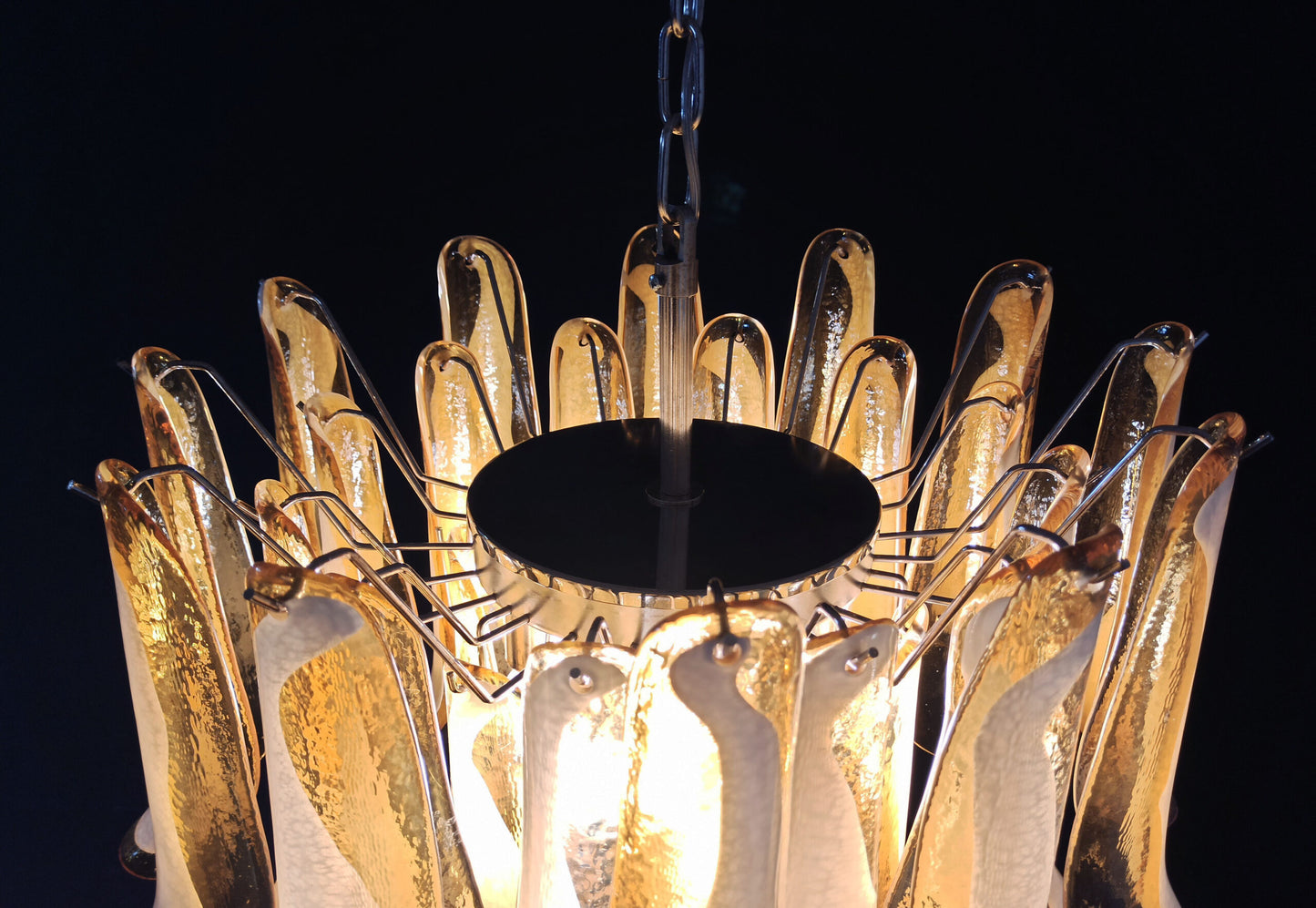 Murano Chandelier | 36 Yellow Cone Leaf Glasses