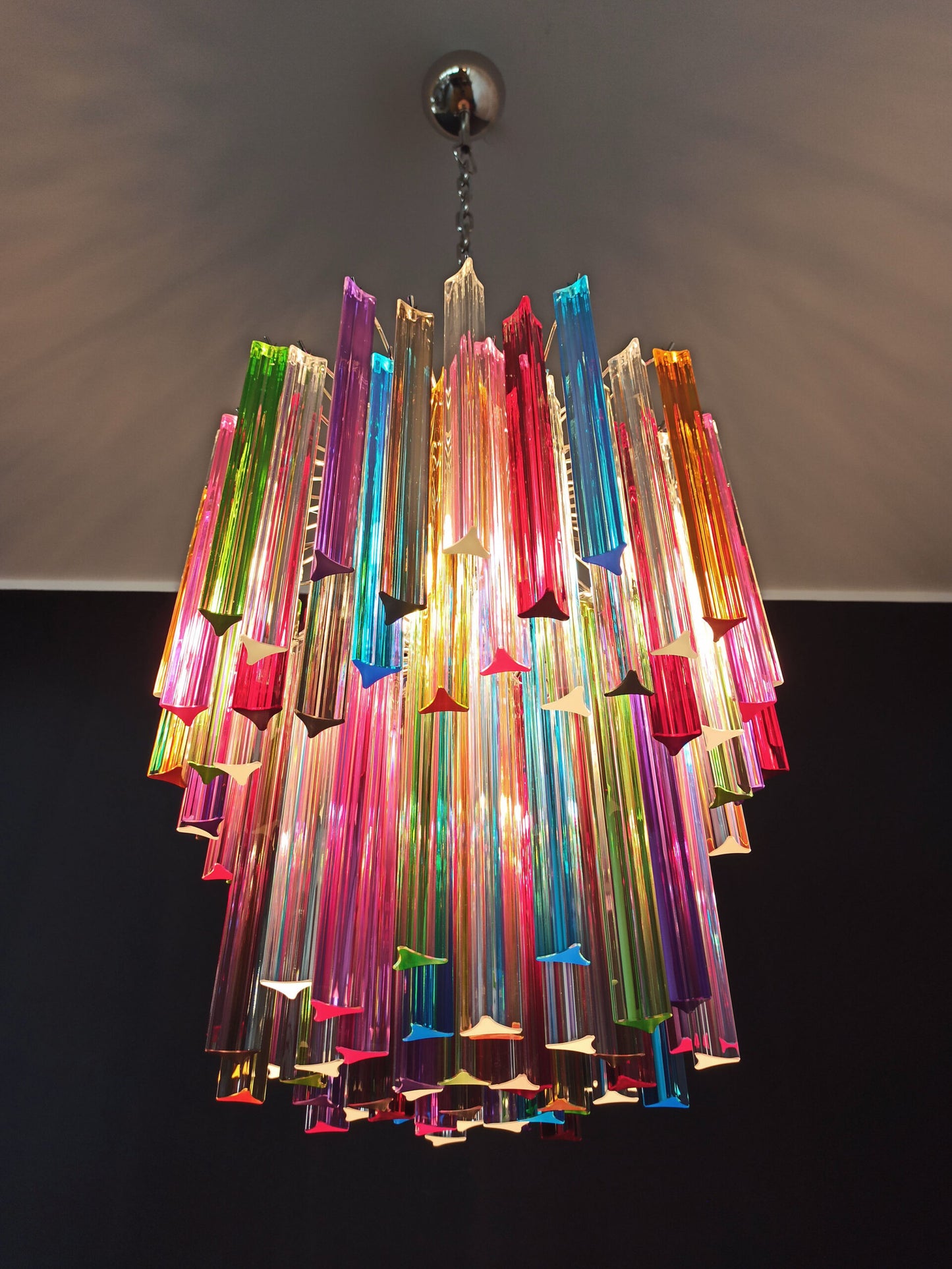 Murano Chandelier | 107 Multicolored Prism Glasses