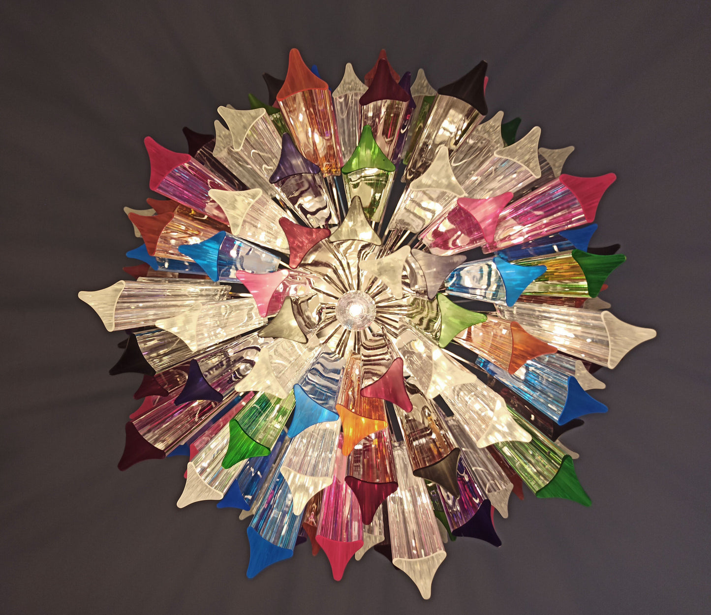 Murano Chandelier | 107 Multicolored Prism Glasses