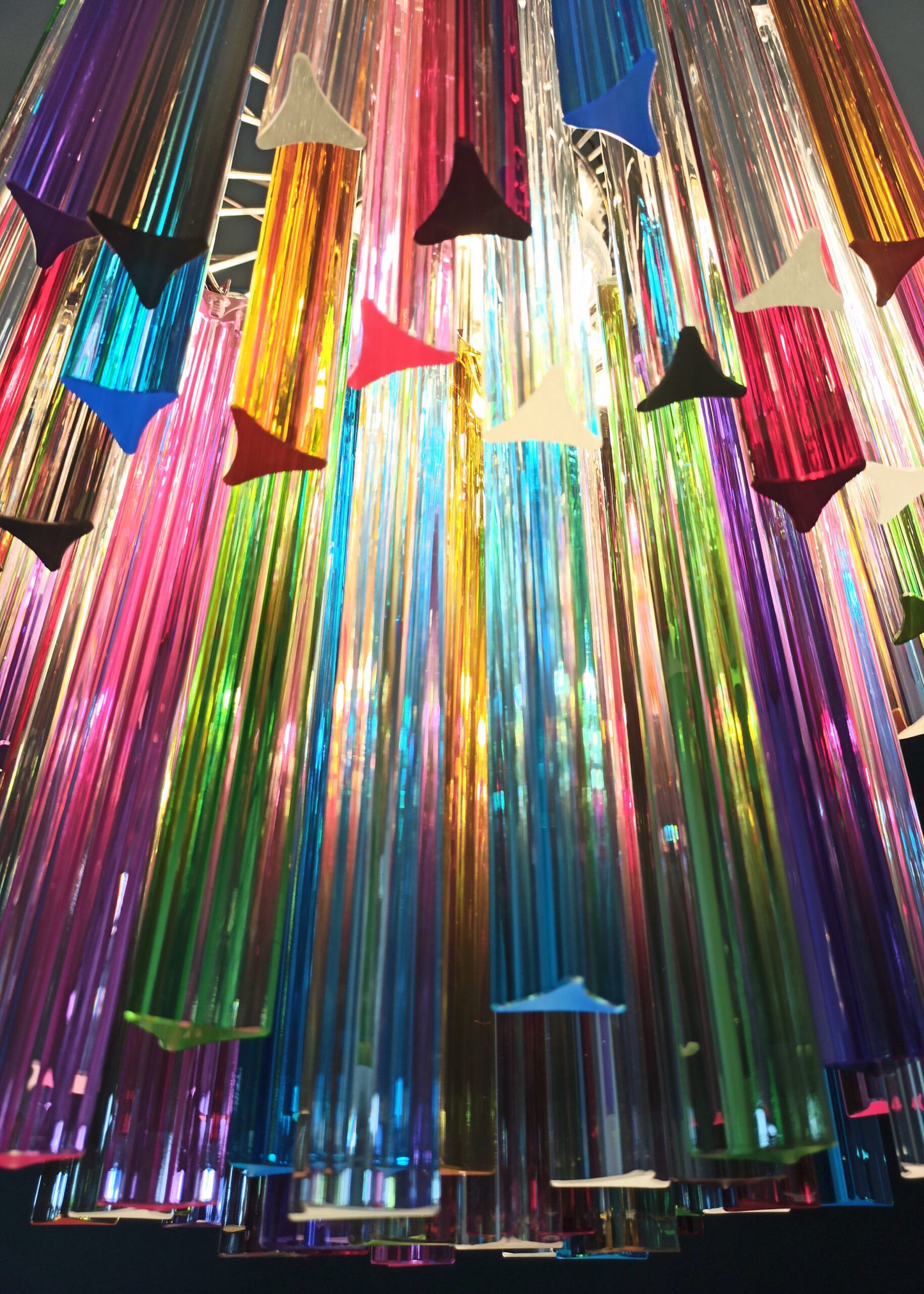 Murano Chandelier | 107 Multicolored Prism Glasses