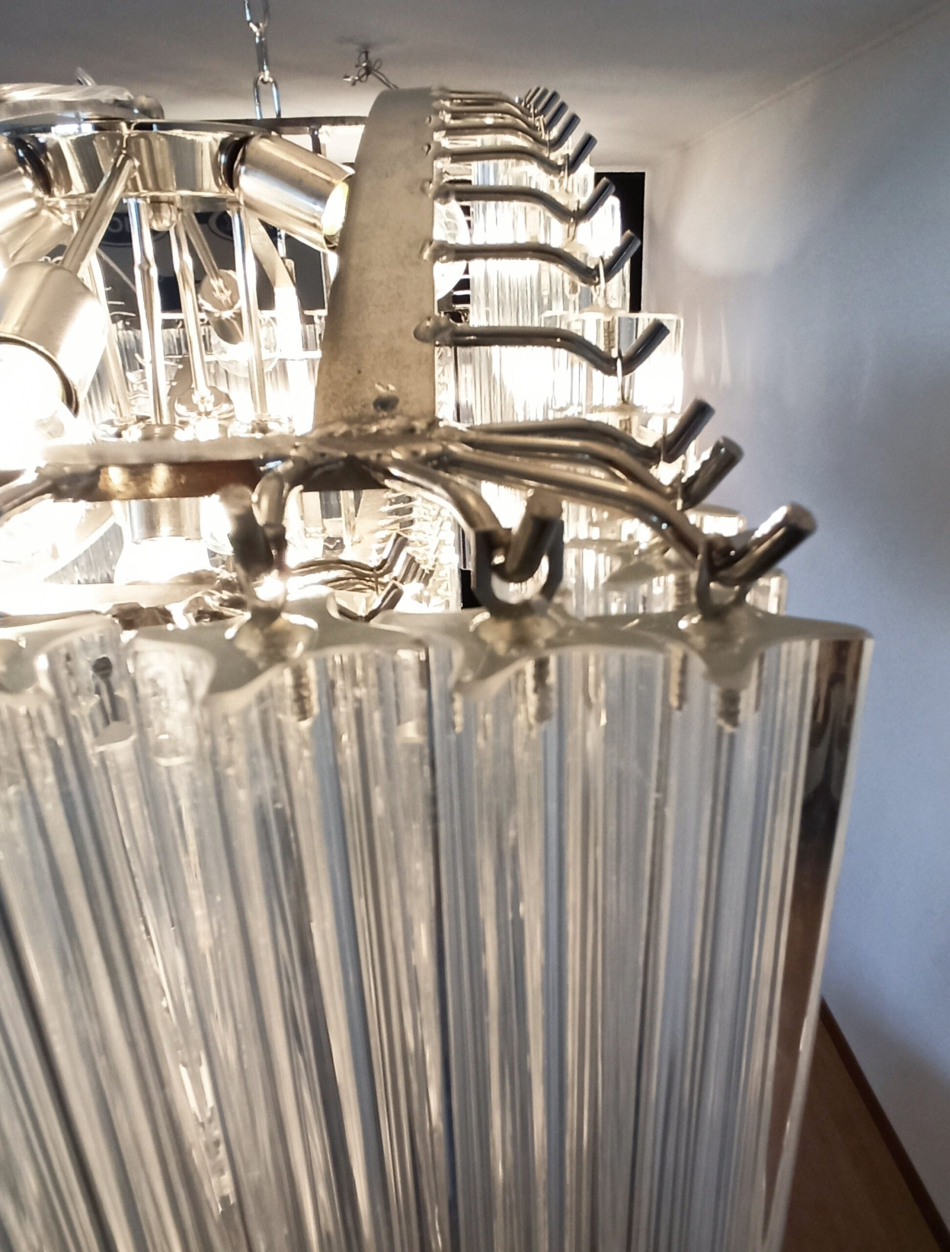 Lustre Murano – 292 Verres à Prismes Transparents – détail 8 – Murano Classics