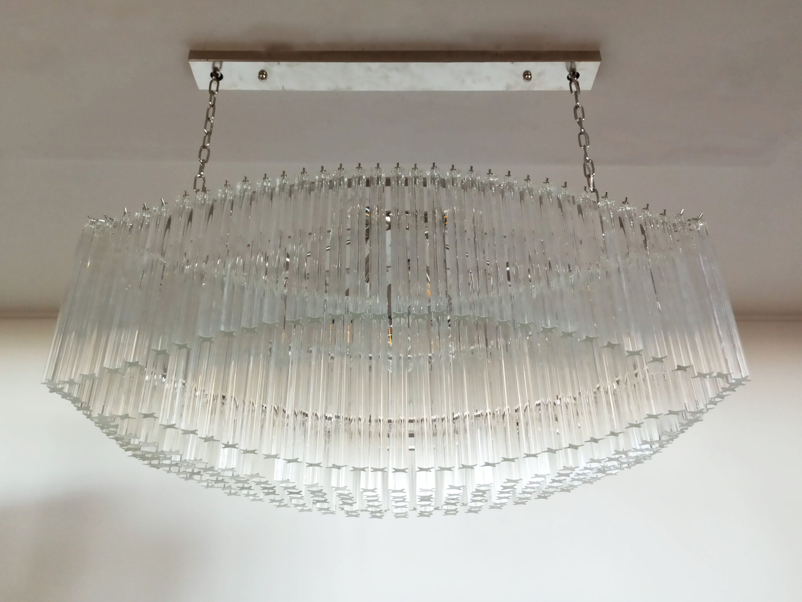 Lustre Murano – 292 Verres à Prismes Transparents – détail 2 – Murano Classics