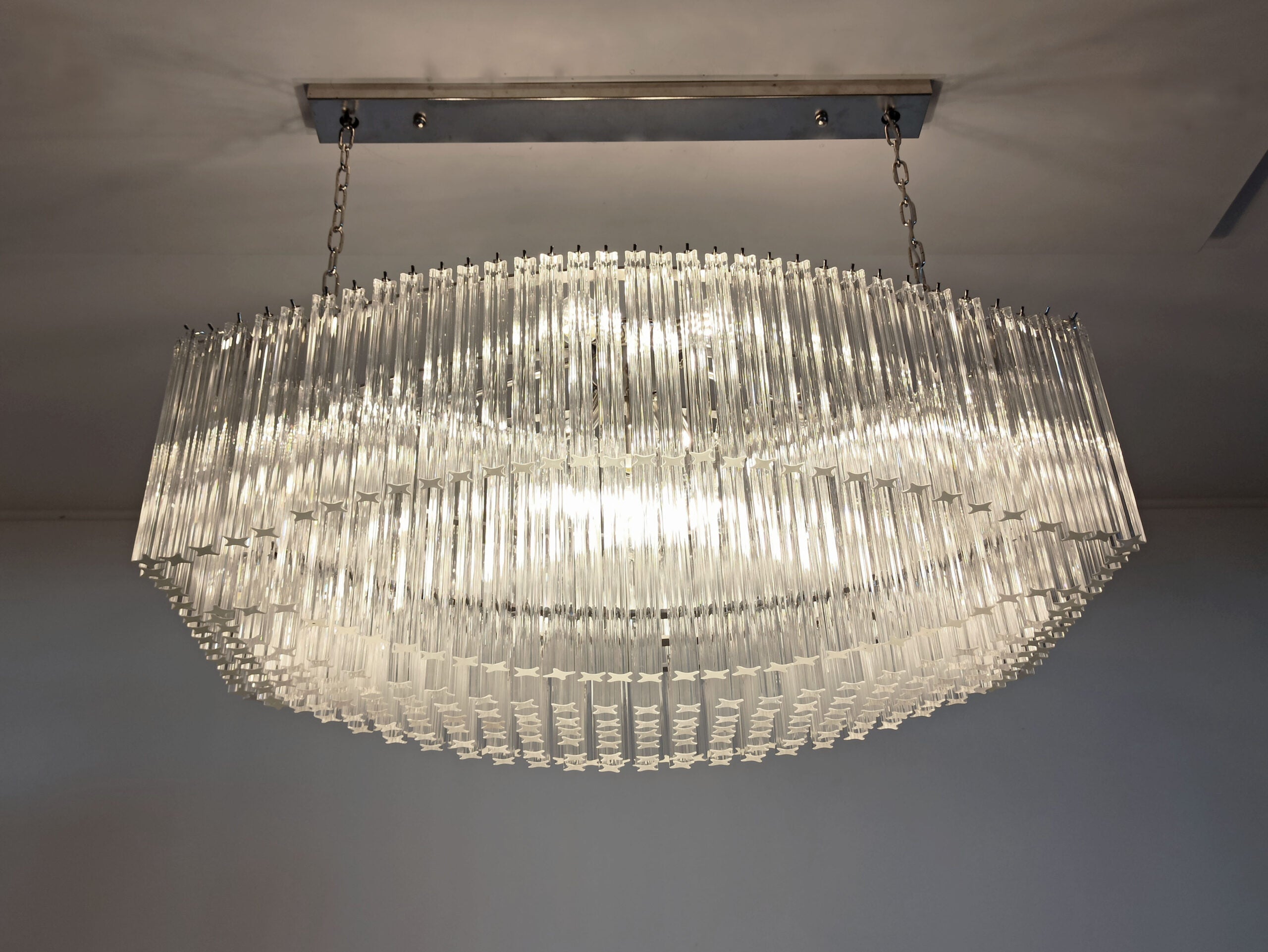 Lustre Murano – 292 Verres à Prismes Transparents – détail 3 – Murano Classics