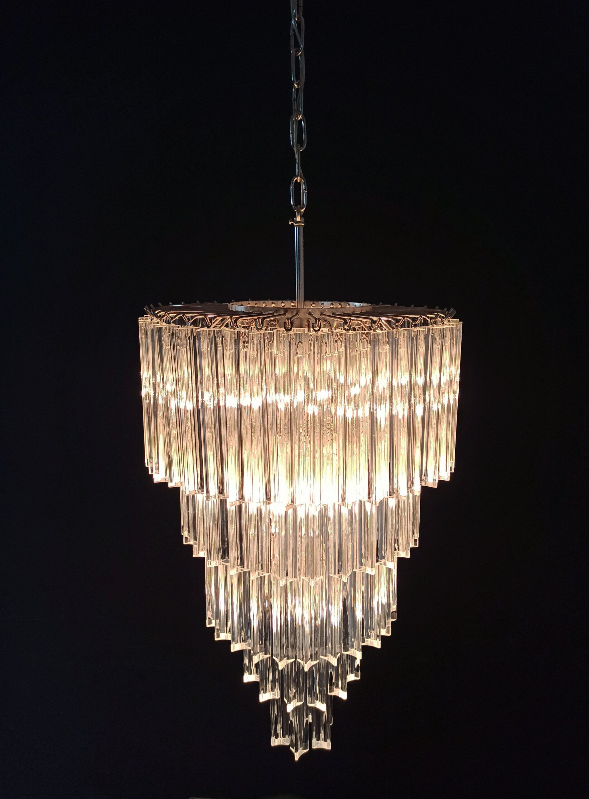 Murano Chandelier – 111 Clear Prism Glass – Murano Classics