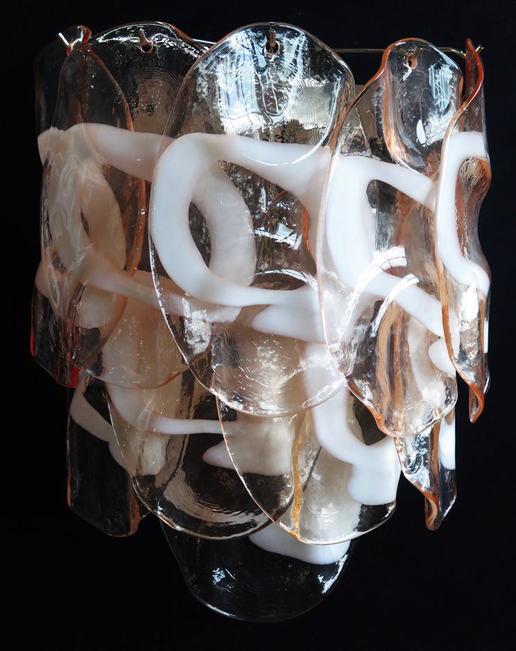 Murano Vegglampe | 10 Rosa Crostoliglass | 1 par