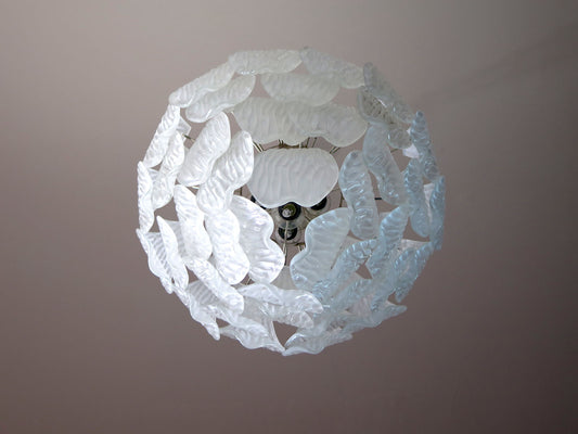 Murano Lysekrone | 41 Klare Konglebladglass