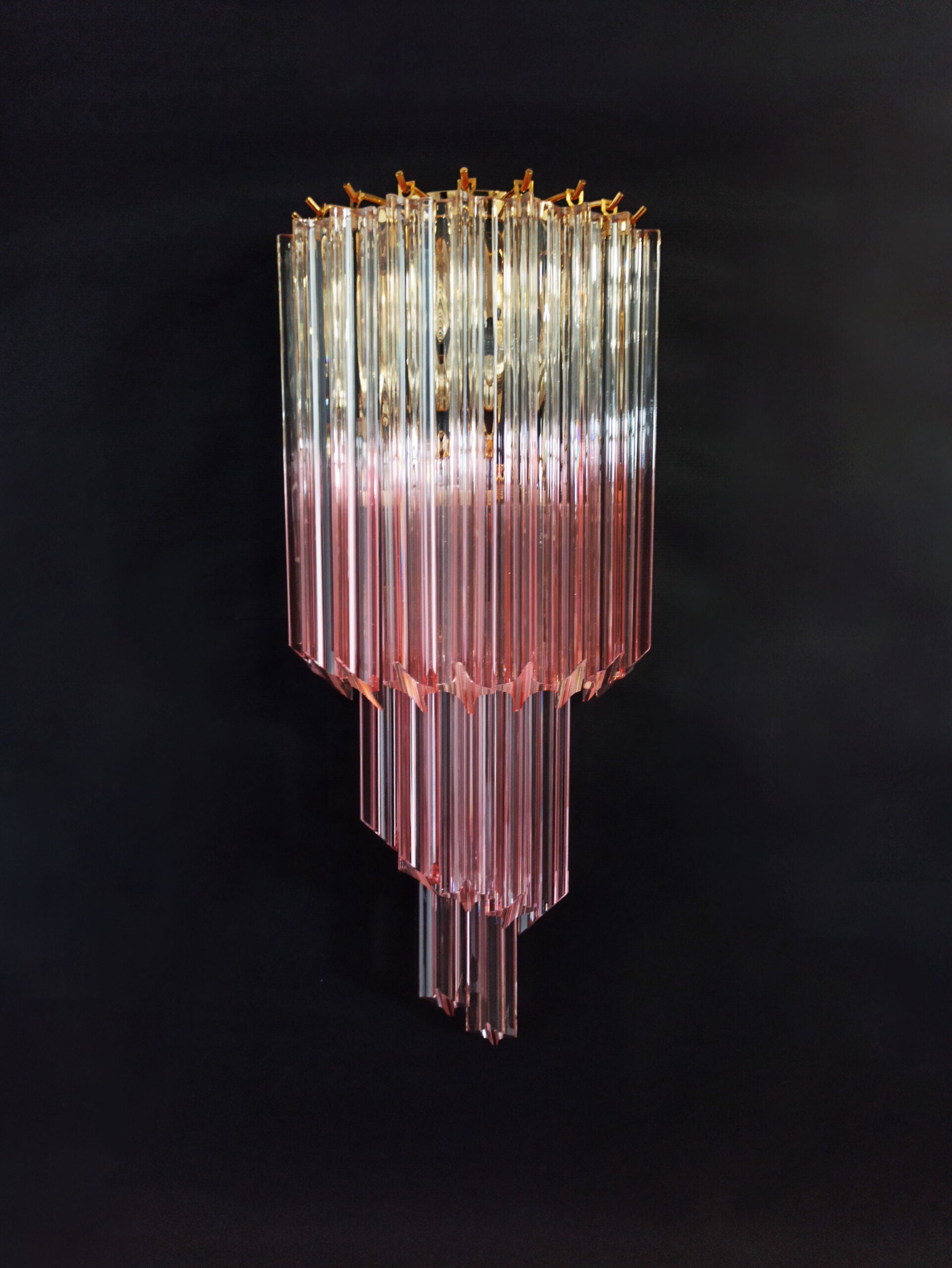 Murano Vegglampe – 32 Klare Rosa Prismeglass – 2 stk – detalj 5 – Murano Classics