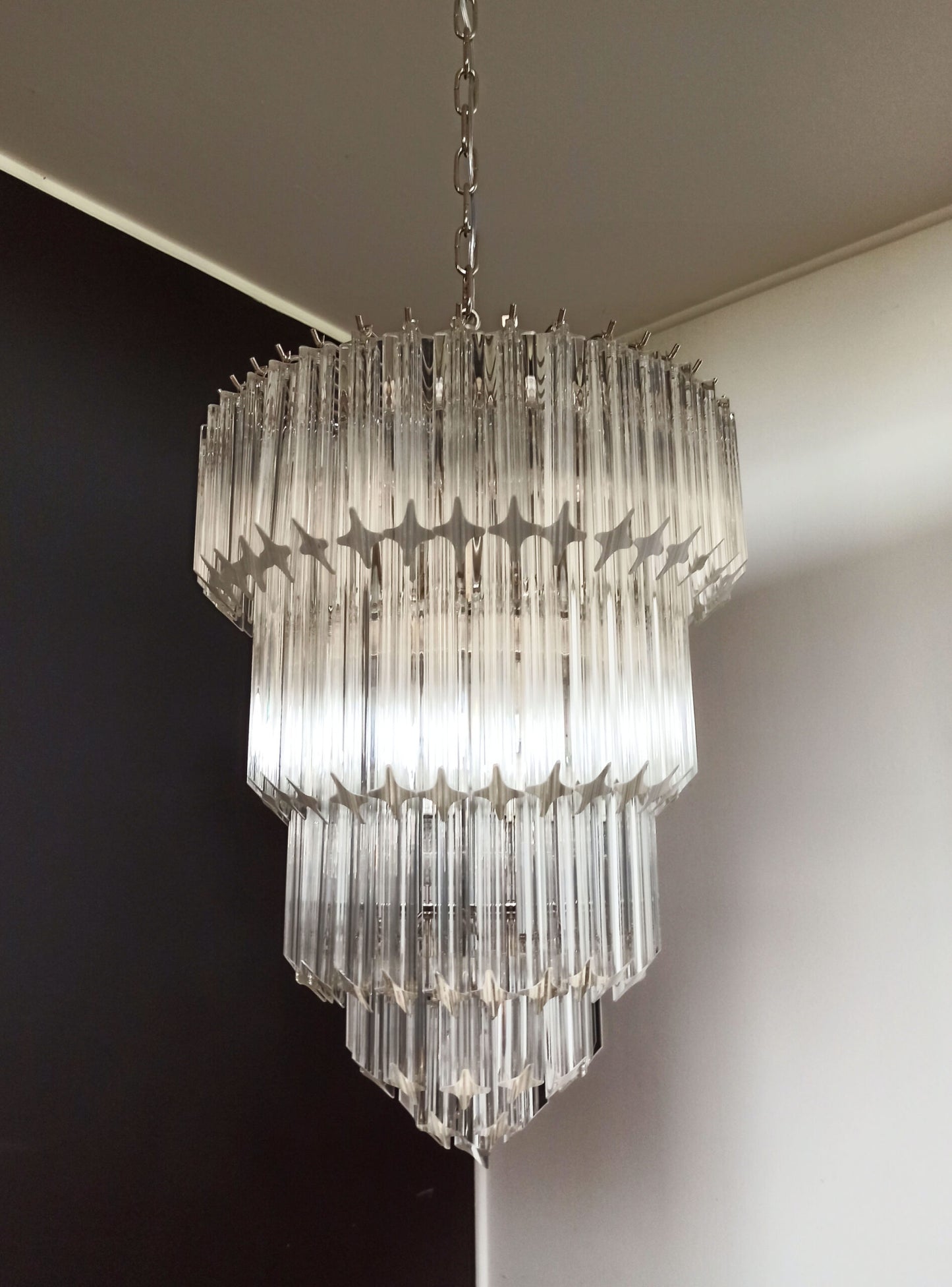 Murano Chandelier | 112 Clear Prism glass