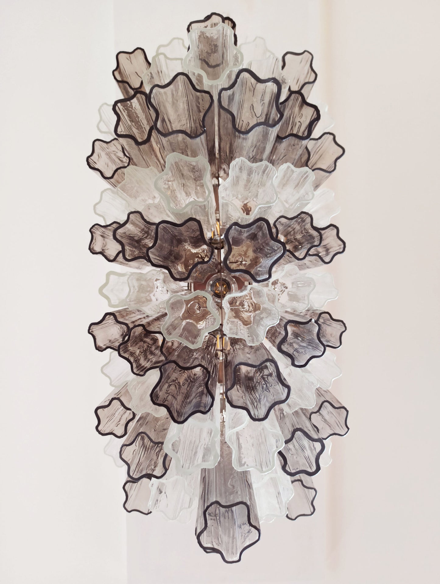 Murano Chandelier | 62 Clear and Smoke-coloured Glass Tubes