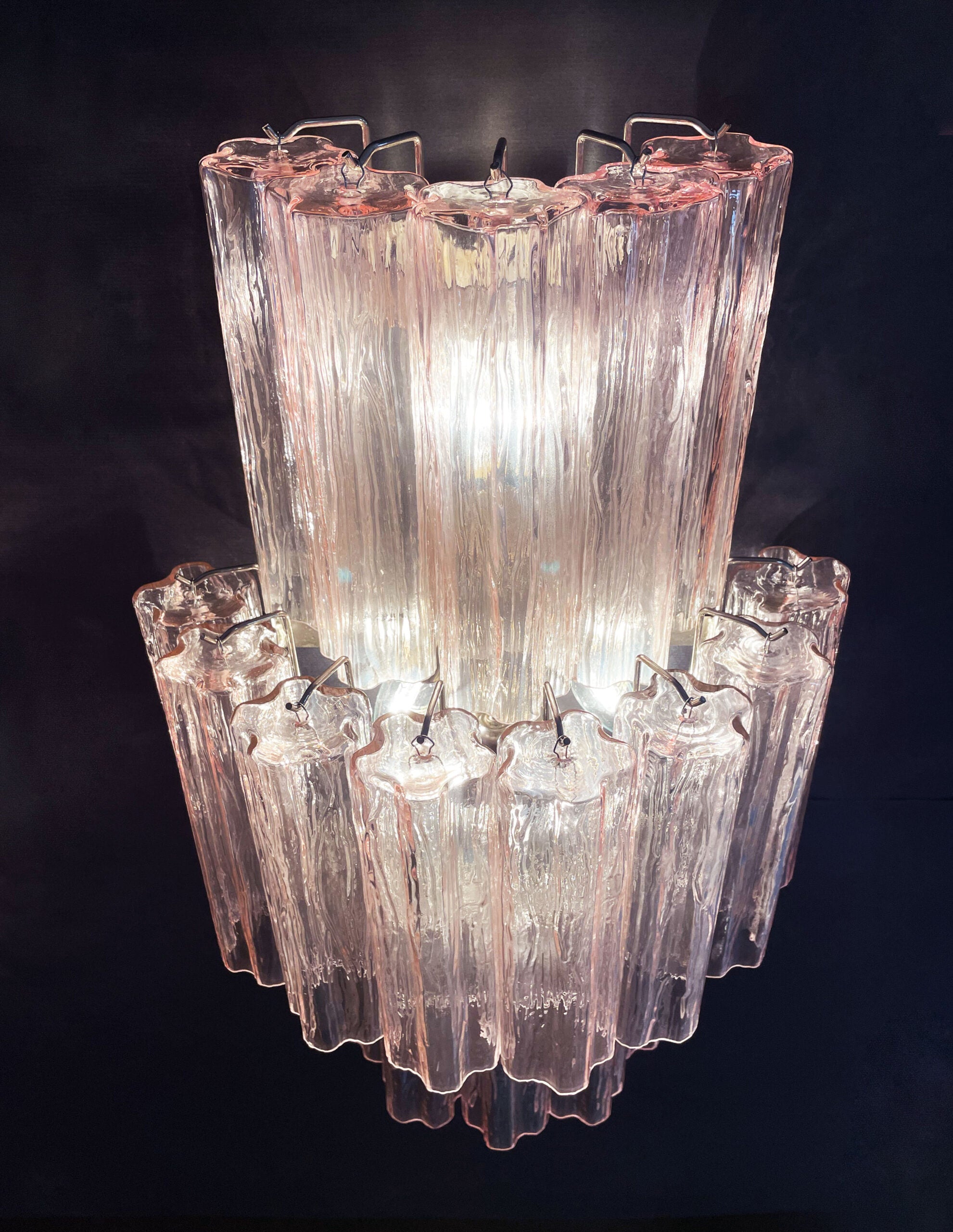Murano Wall Lamp – 18 Pink Prism Glass – Set of 2 – detail 6 – Murano Classics