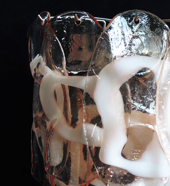 Murano Vegglampe | 10 Rosa Crostoliglass | 1 par