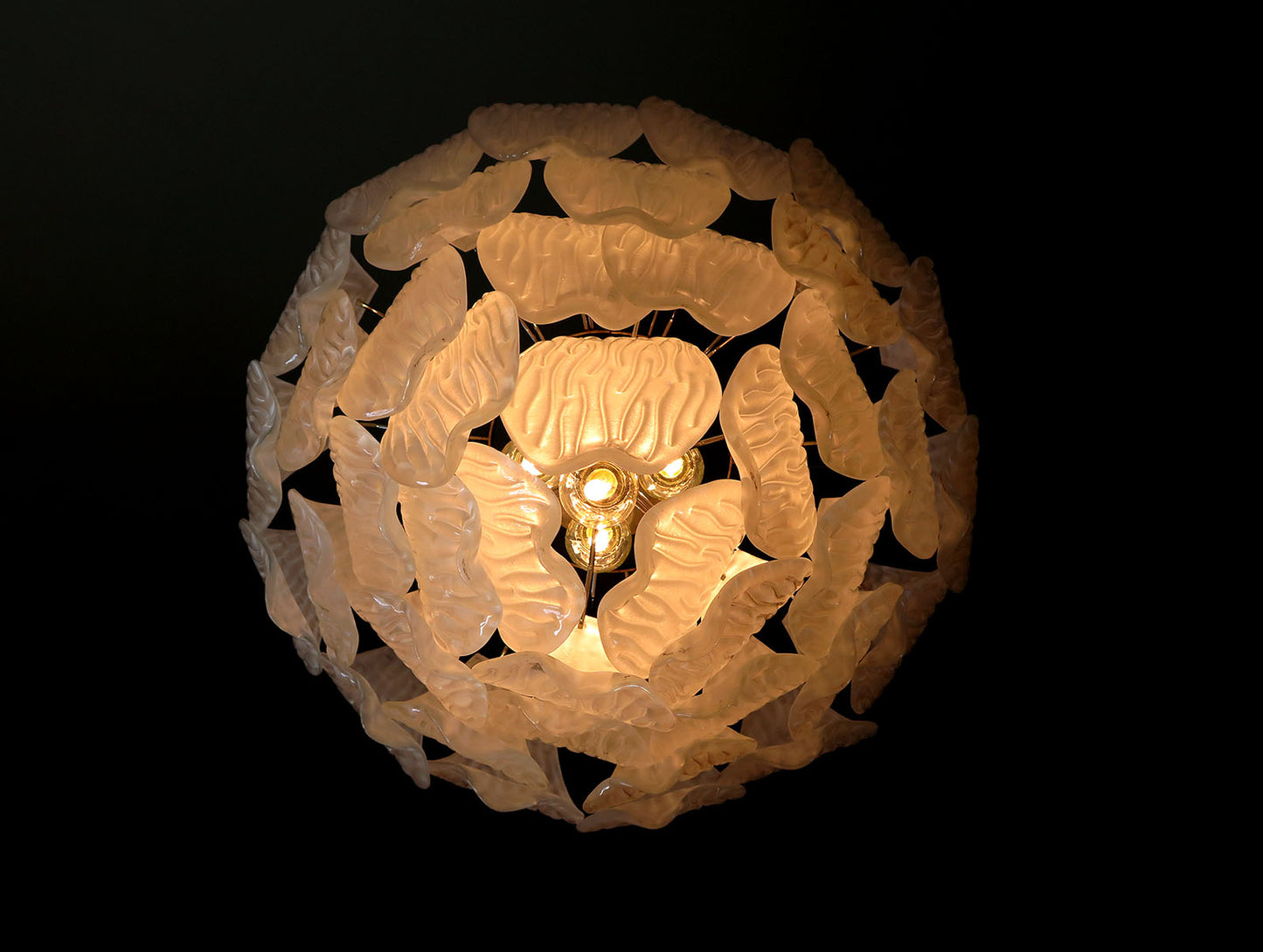 Murano Lysekrone | 41 Klare Konglebladglass