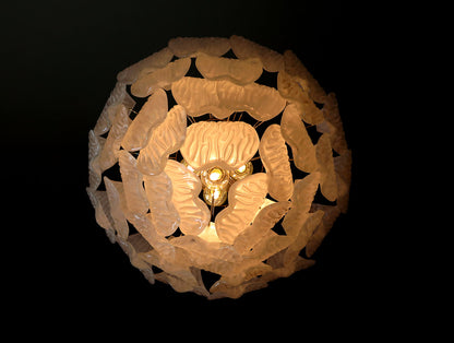 Murano Lysekrone | 41 Klare Konglebladglass