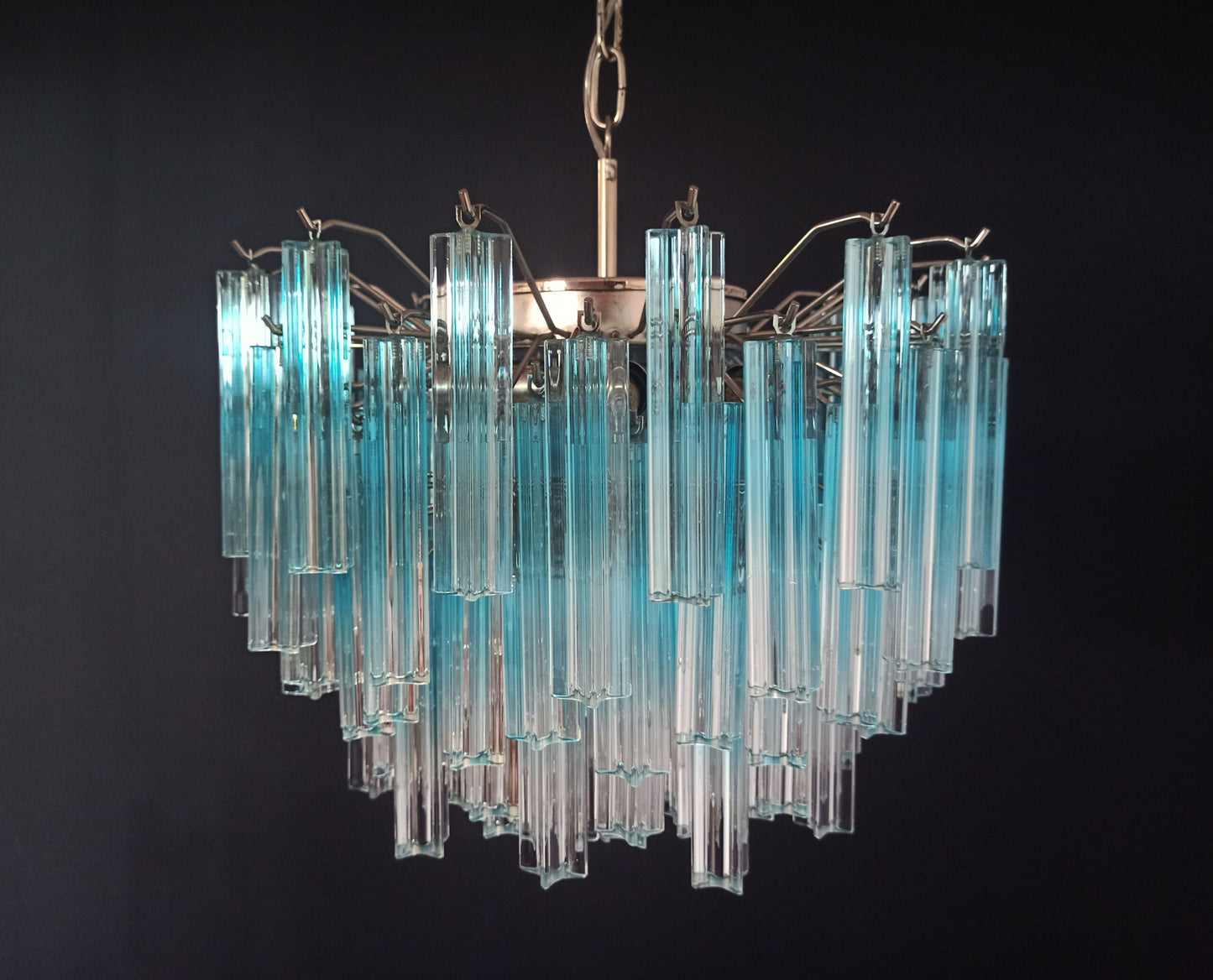 Murano Chandelier | 107 Blue Prism Glass