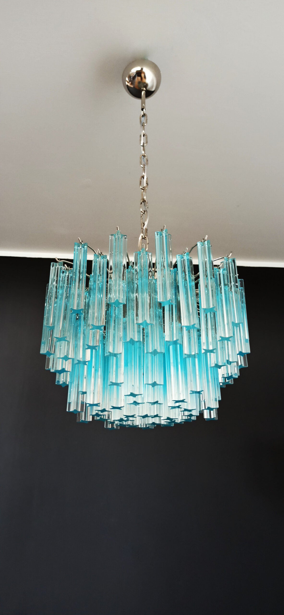 Murano Chandelier | 107 Blue Prism Glass