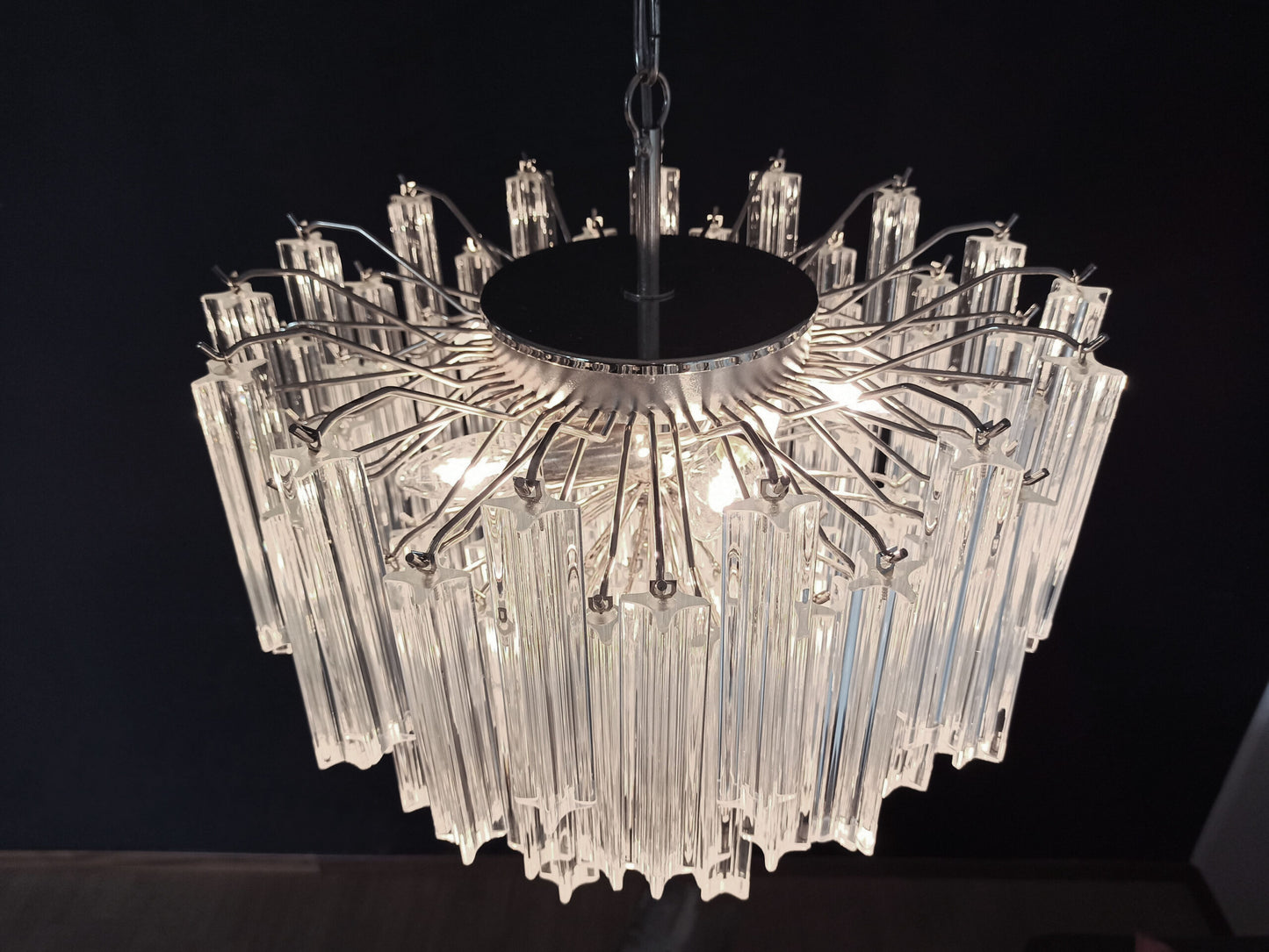 Murano Chandelier | 107 Clear Prism glass