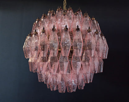 Murano Chandelier | 140 Pink polyhedral glass