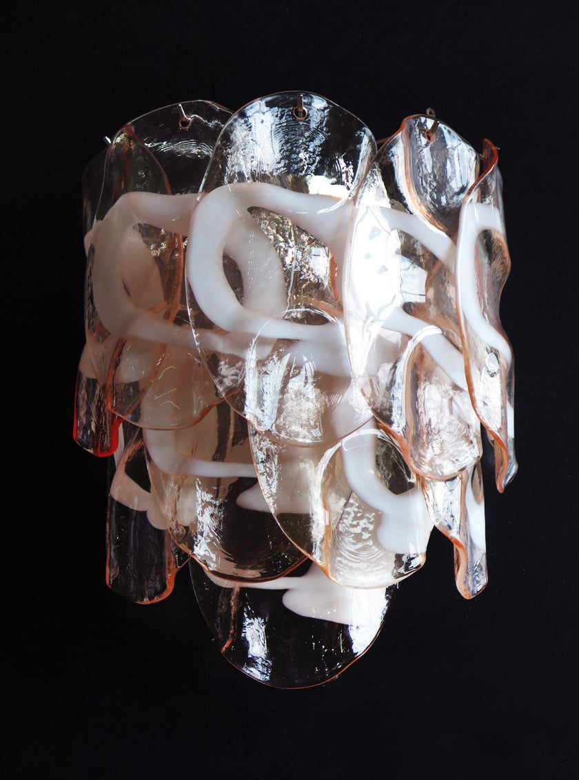 Murano Vegglampe | 10 Rosa Crostoliglass | 1 par