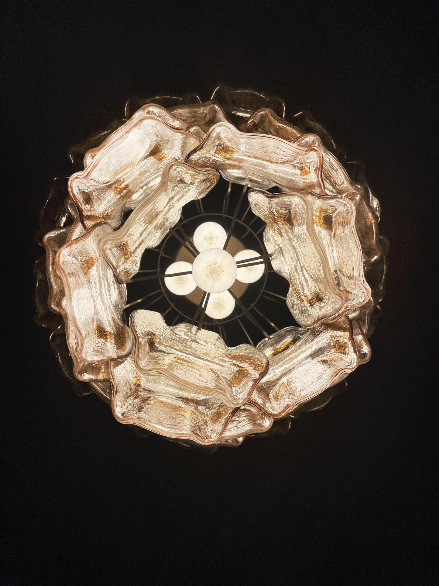 Murano Lysekrone | 41 Gule Crostoliglass