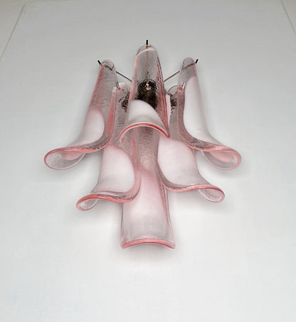 Murano Vegglampe | Rosa Lattimo Konglebladglass | 1 par