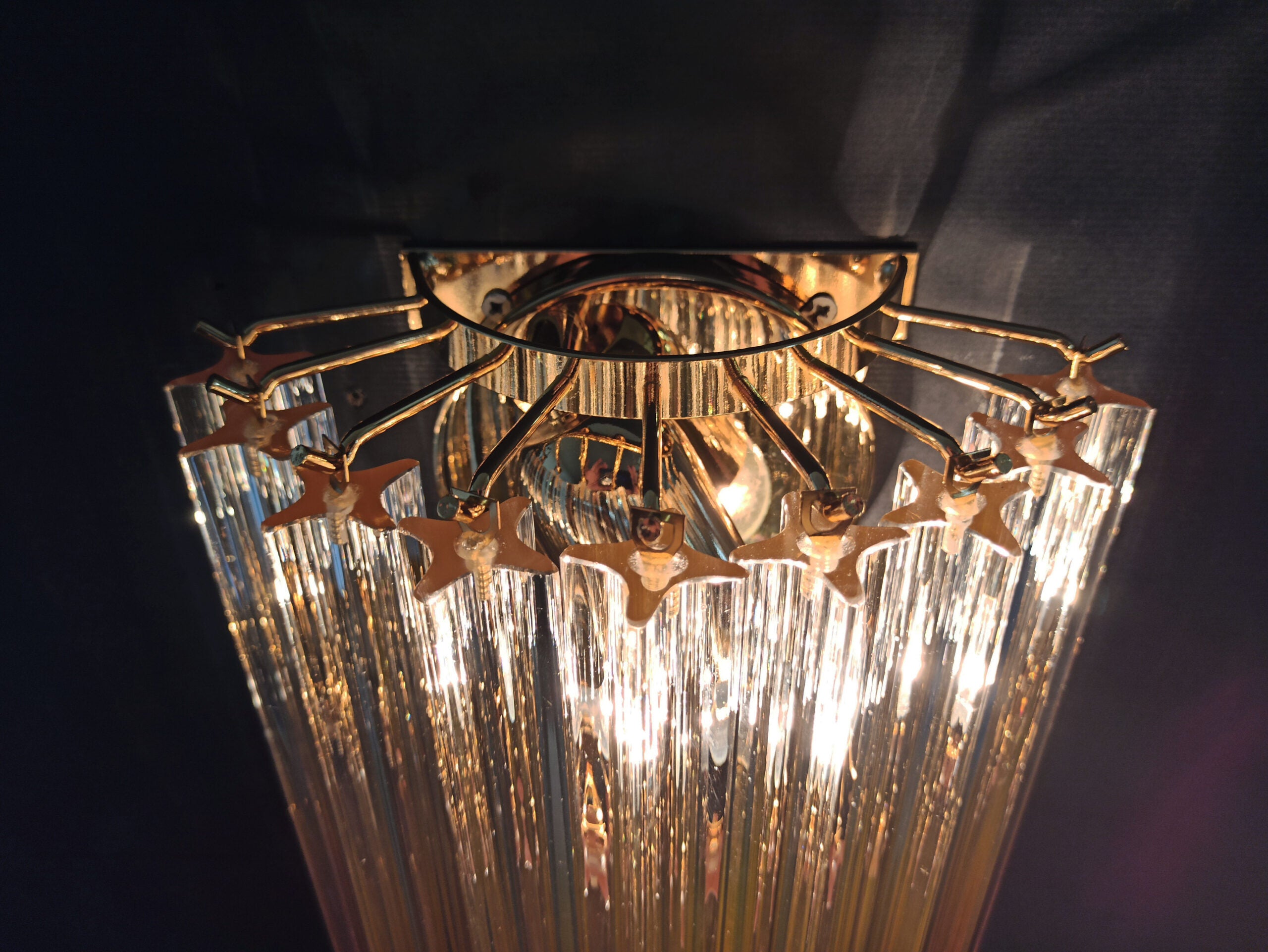 Murano Vegglampe – 32 Klare Rosa Prismeglass – 2 stk – detalj 7 – Murano Classics