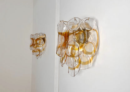 Murano Vegglampe | 10 Hvite Crostoliglass | 1 par