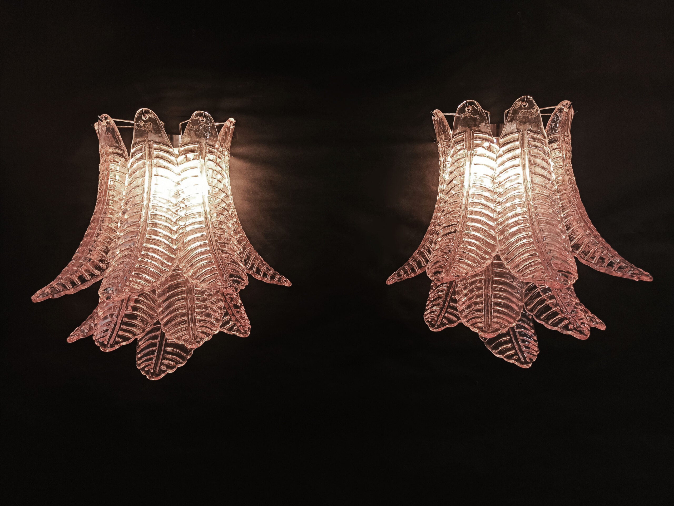 Murano Wandlamp – 10 Roze Felciglas – Set van 2 – detail 7 – Murano Classics