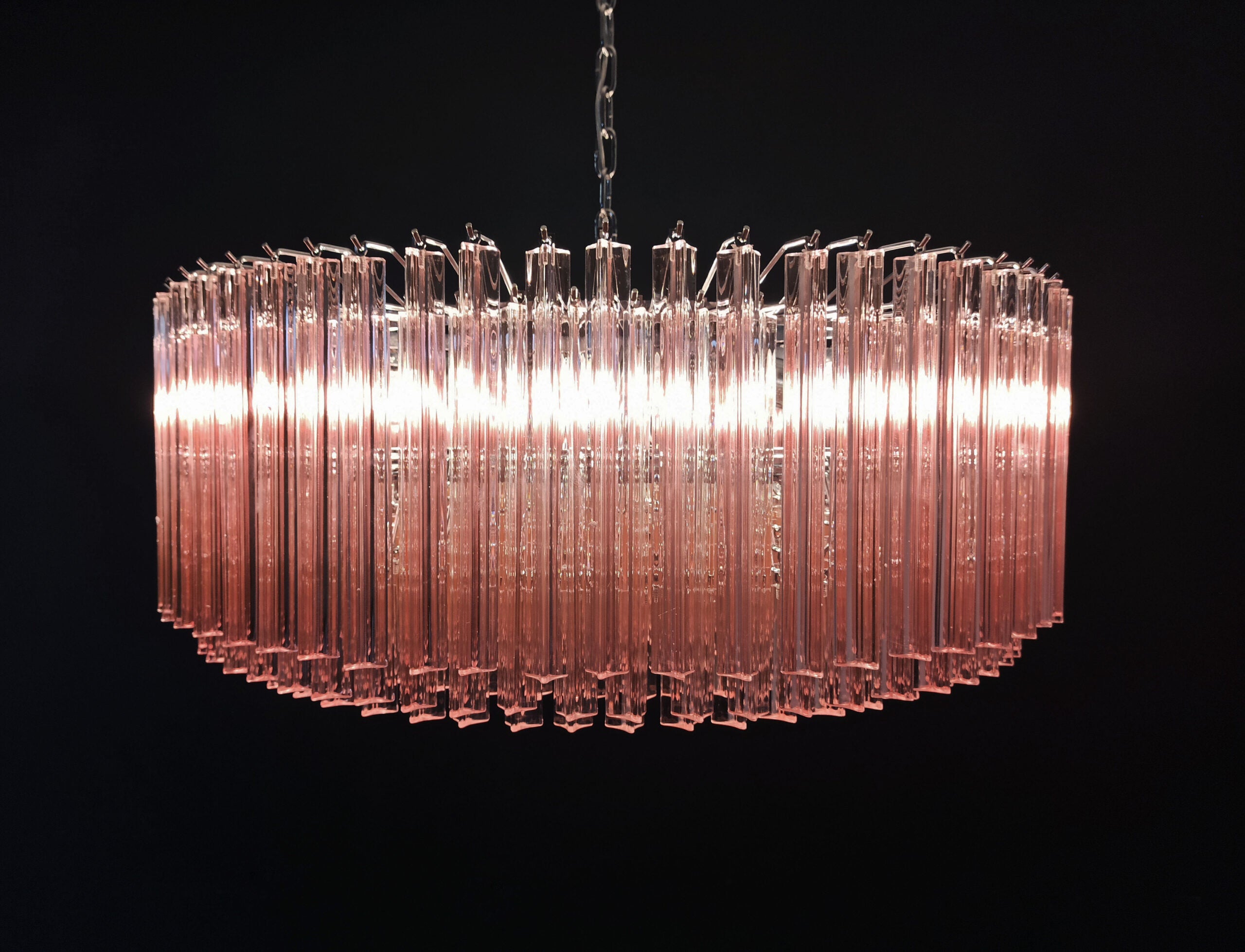 Lustre Murano – 391 Verre à Prismes Rose – détail 8 – Murano Classics