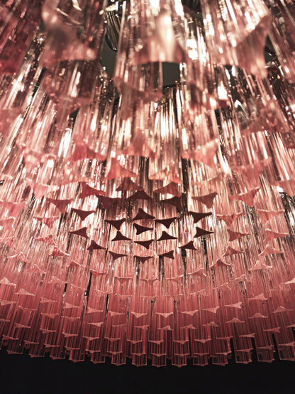 Murano Chandelier | 391 Pink Prism Glass