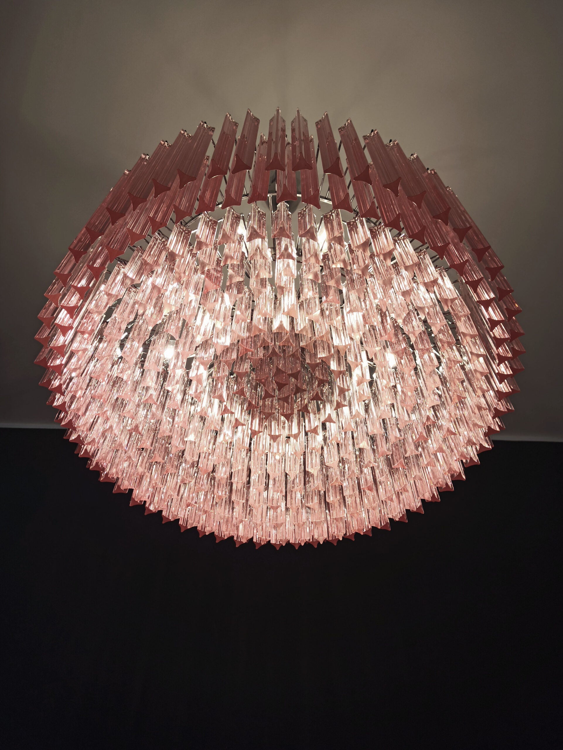 Lustre Murano – 391 Verre à Prismes Rose – détail 7 – Murano Classics