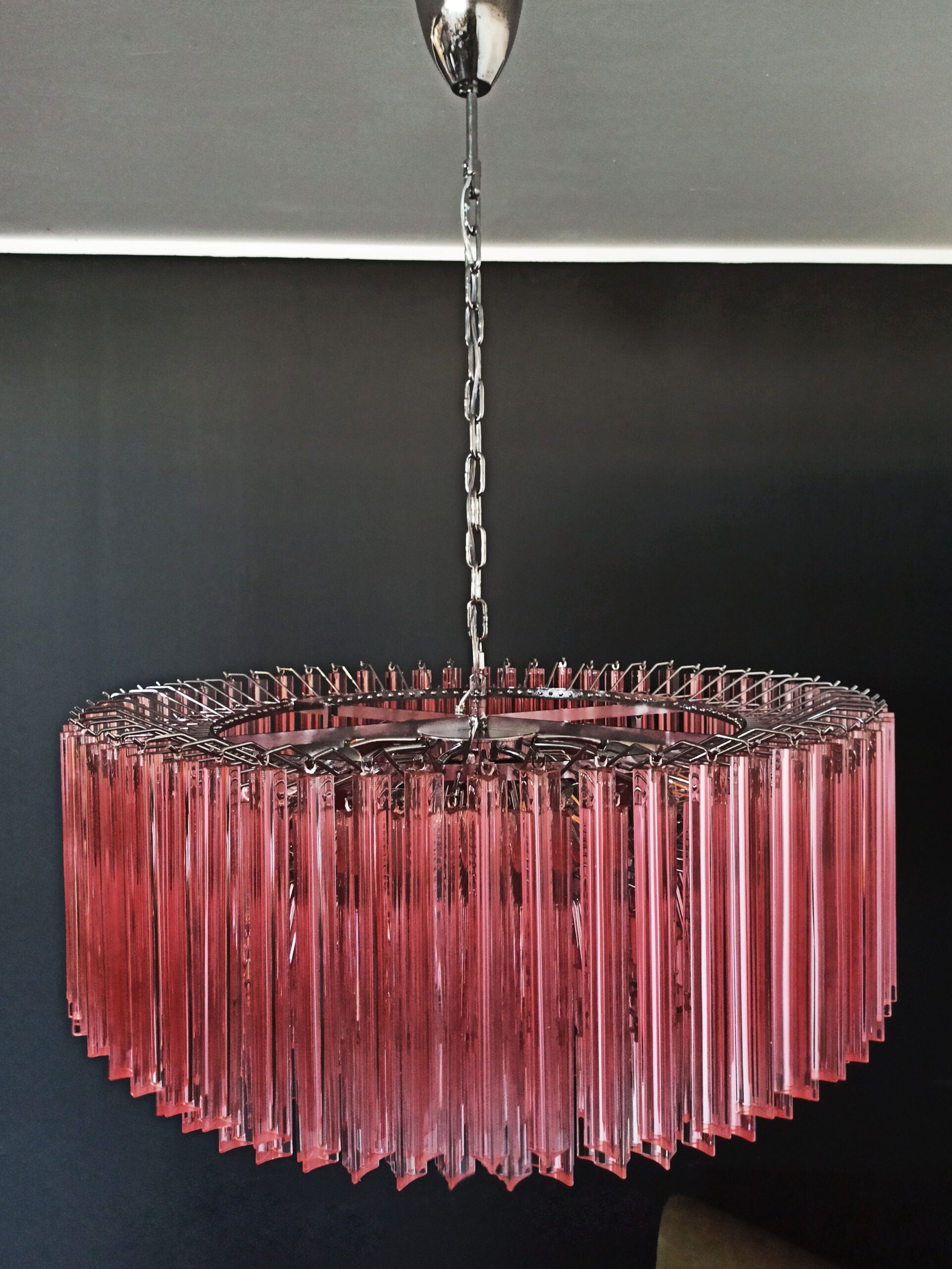 Murano Chandelier – 391 Pink Prism Glass – Murano Classics