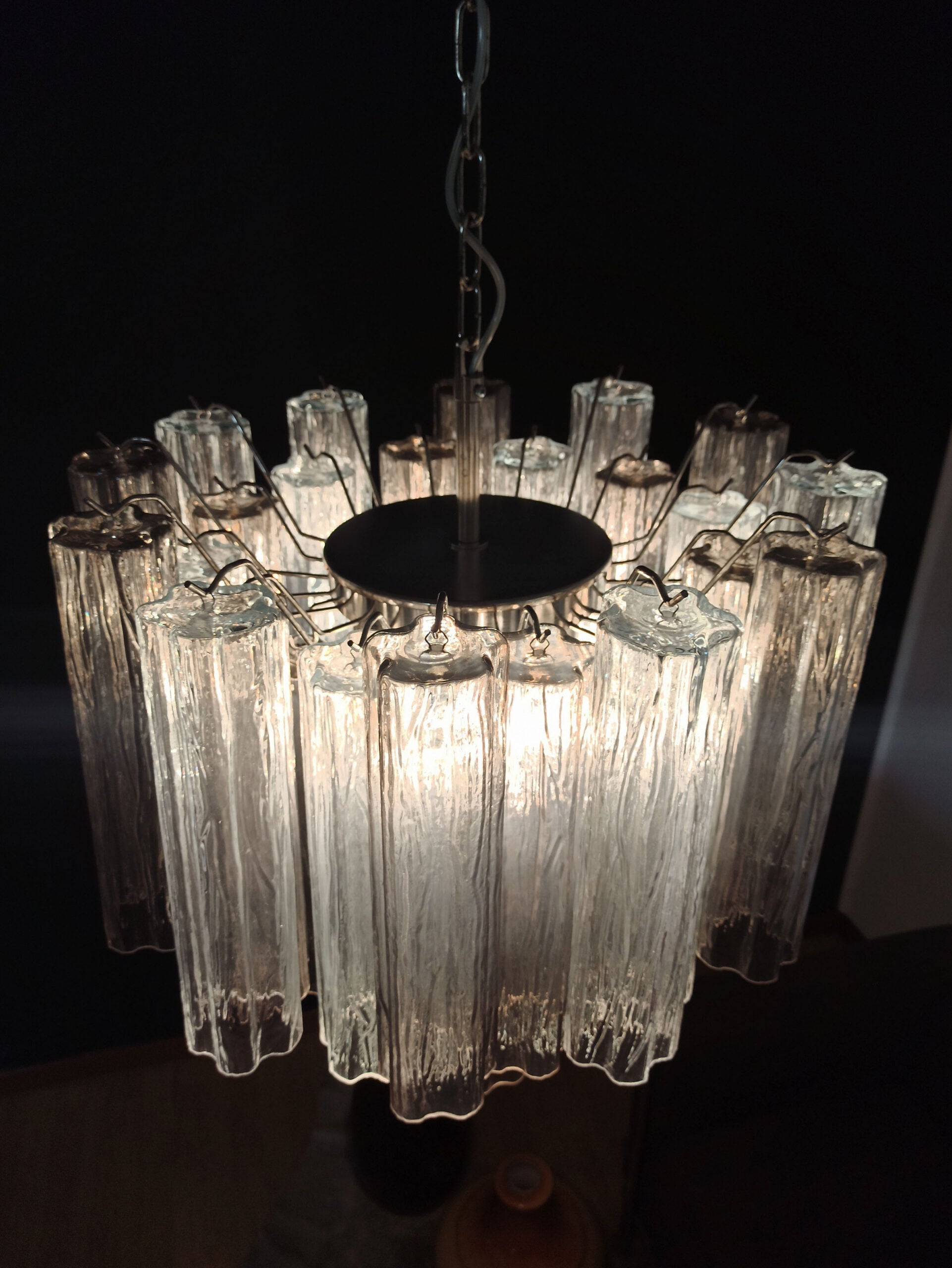 Murano Kronleuchter – 36 Klare und Rauchfarbene Röhrgläser – Detail 5 – Murano Classics