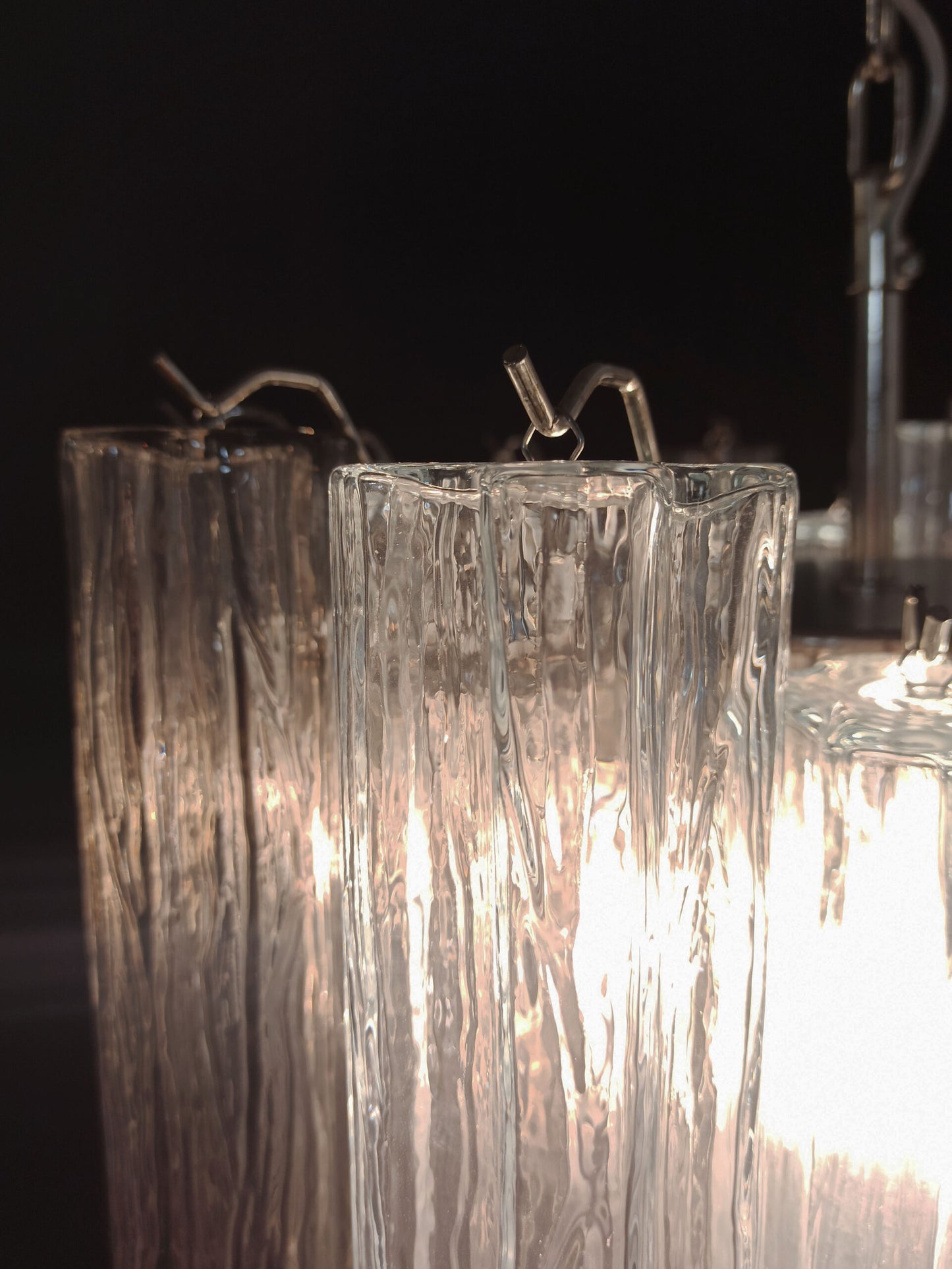 Murano Chandelier | 36 Clear and Smoke-coloured Glass Tubes