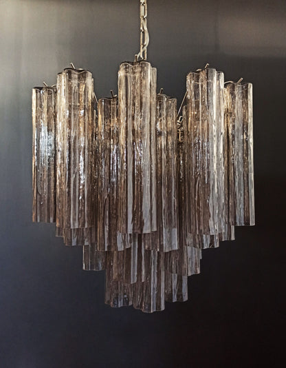 Murano Chandelier | 36 Smoke colored glass tubes