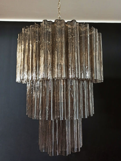 Murano Chandelier | 52 Smoke colored glass tubes