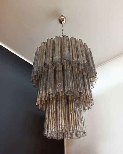 Murano Chandelier | 52 Smoke colored glass tubes