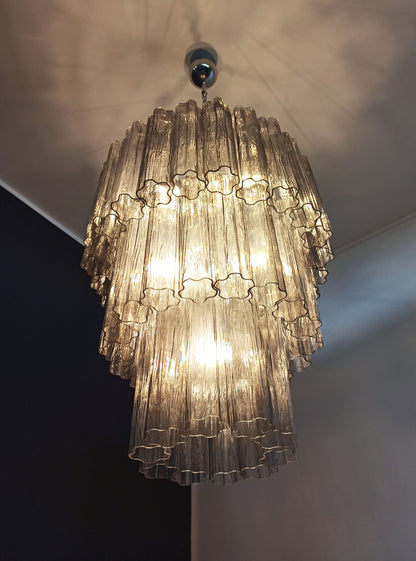 Murano Chandelier | 52 Smoke colored glass tubes